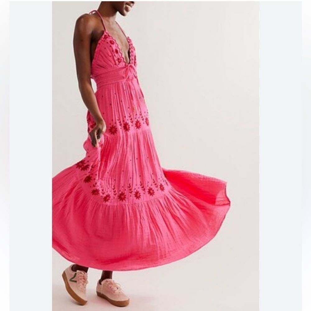 Free People Real Love Embroidered Dress